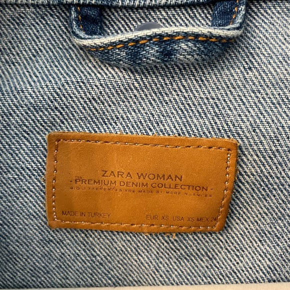 Zara Graffiti Art Oversized Distressed Denim Jacket - Picture 3 of 15